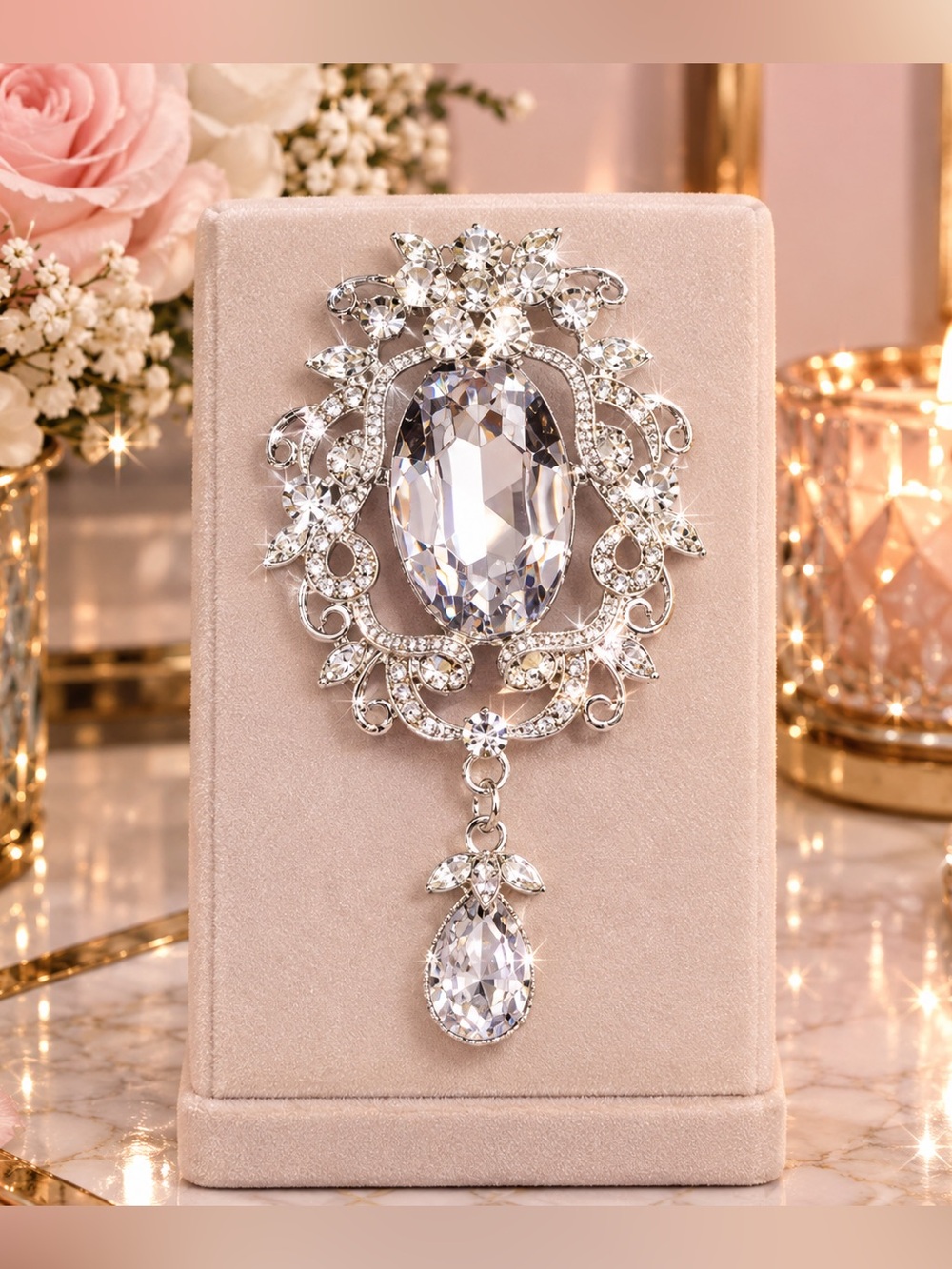 ✨ NEW ✨ Crystal Drop Statement Brooch ✨